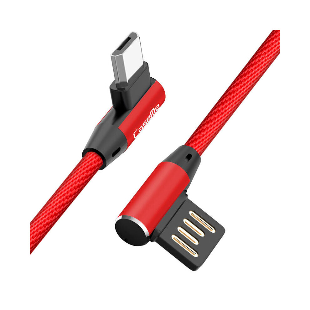90 Degree Reversible 2.4A Type C Charging Data Cable 3.28Ft/1M For Xiaomi Mi A2 Pocophone F1 Color Red 6901722550962