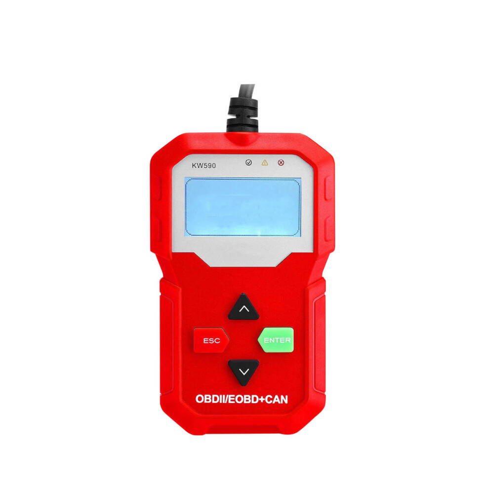 12V Kw590 Vehicle Code Reader Diagnostic Cable Tool Scanner Obdii Eobd Tester 4191026516180