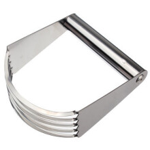 2 Pcs Stainless Steel Dough Pastry Blender Baking Cutter 5 Blade Mixer Bread Kitchen Tool Silver