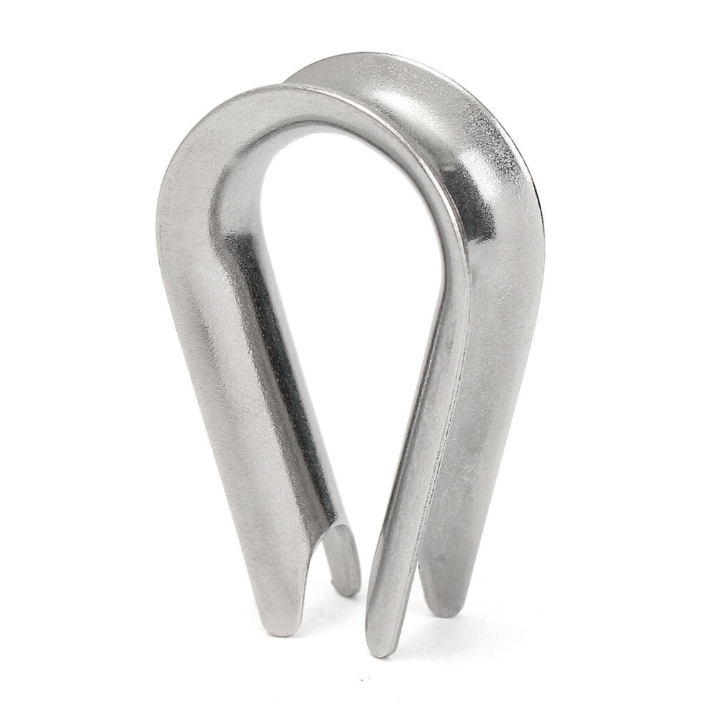 10Pcs 304 Stainless Steel Silver Cable Wire Rope Thimbles Rigging Hardware 869692699042