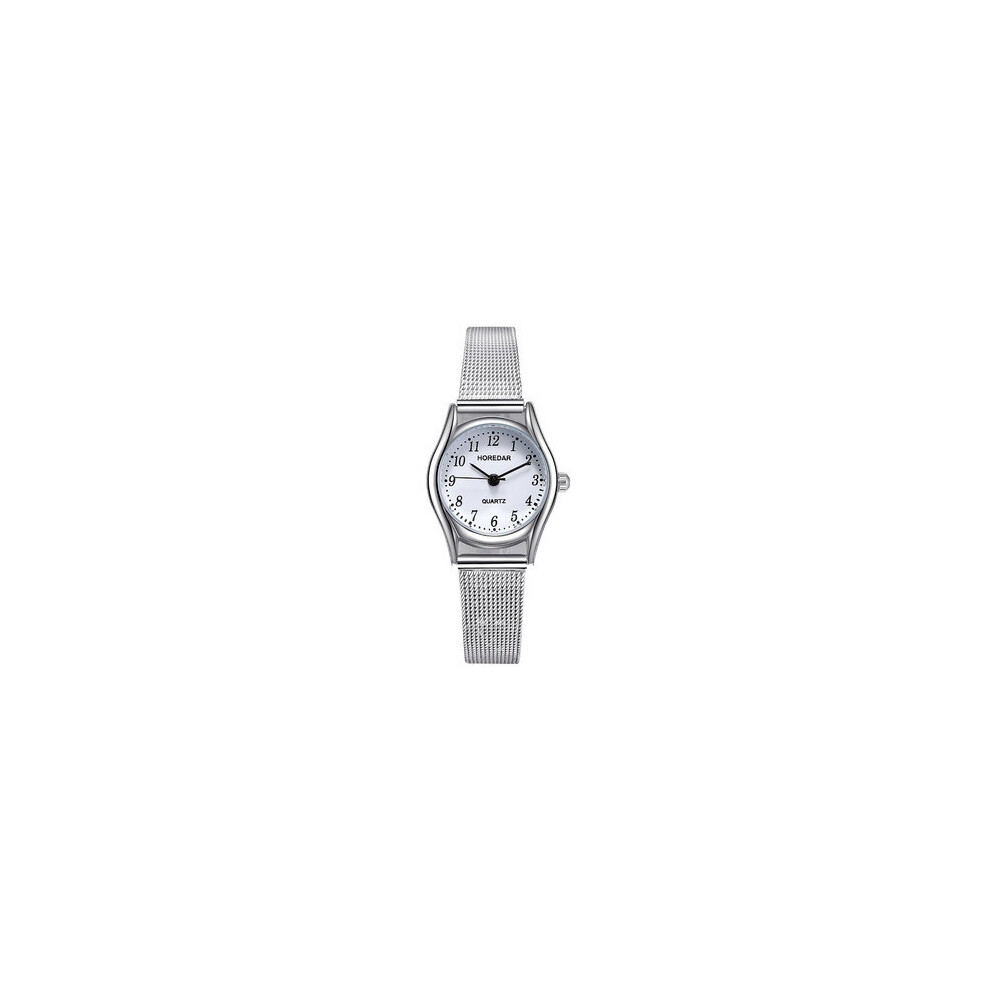 Full Steel Small Dial Women Wrist Watch Elegant Design Quartz Watches WHITE SILVER COLOUR