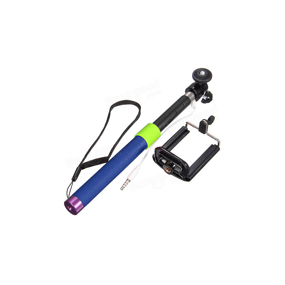 Extendable Shutter Handheld Selfie Stick Monopod Blue 4151093613885