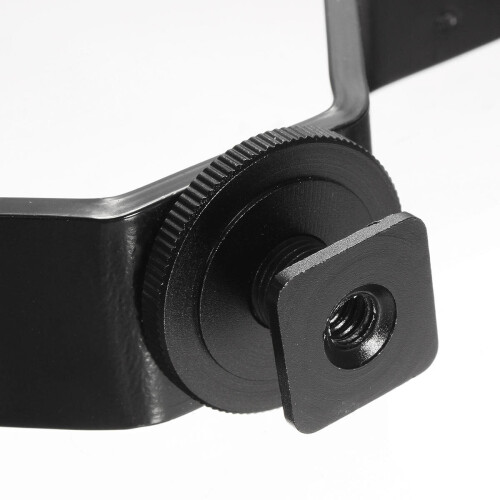 V Shape Triple Mount Hot Shoe Flash Light Bracket for Speedlite DSLR Camera Mic Holder 1