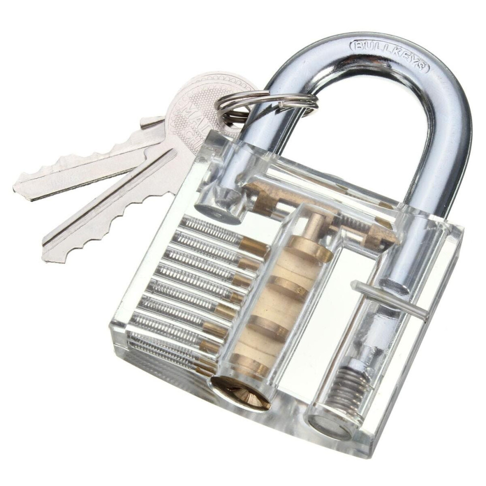 Transparent Cutaway Inside View Of Practice Padlock Lock Locksmith Trainer Skill Pick With Two Keys 6901722556582