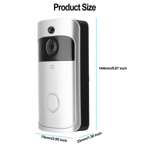 Wireless WiFi Video Doorbell Camera Door Bell Two Way Audio APP Control iOS Android Battery Powered 1
