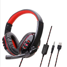 SY733MV USB Wired Light Gaming Computer Headphone for PS4 Dedicated BLACKRED