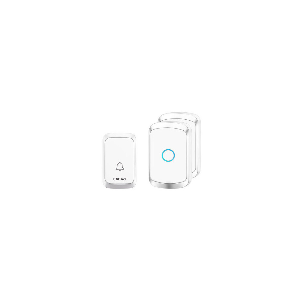 A50 Wireless Music Doorbell Waterproof Battery 1 Button 2 Receiver Home Bell Wireless Ring Bell Chime white