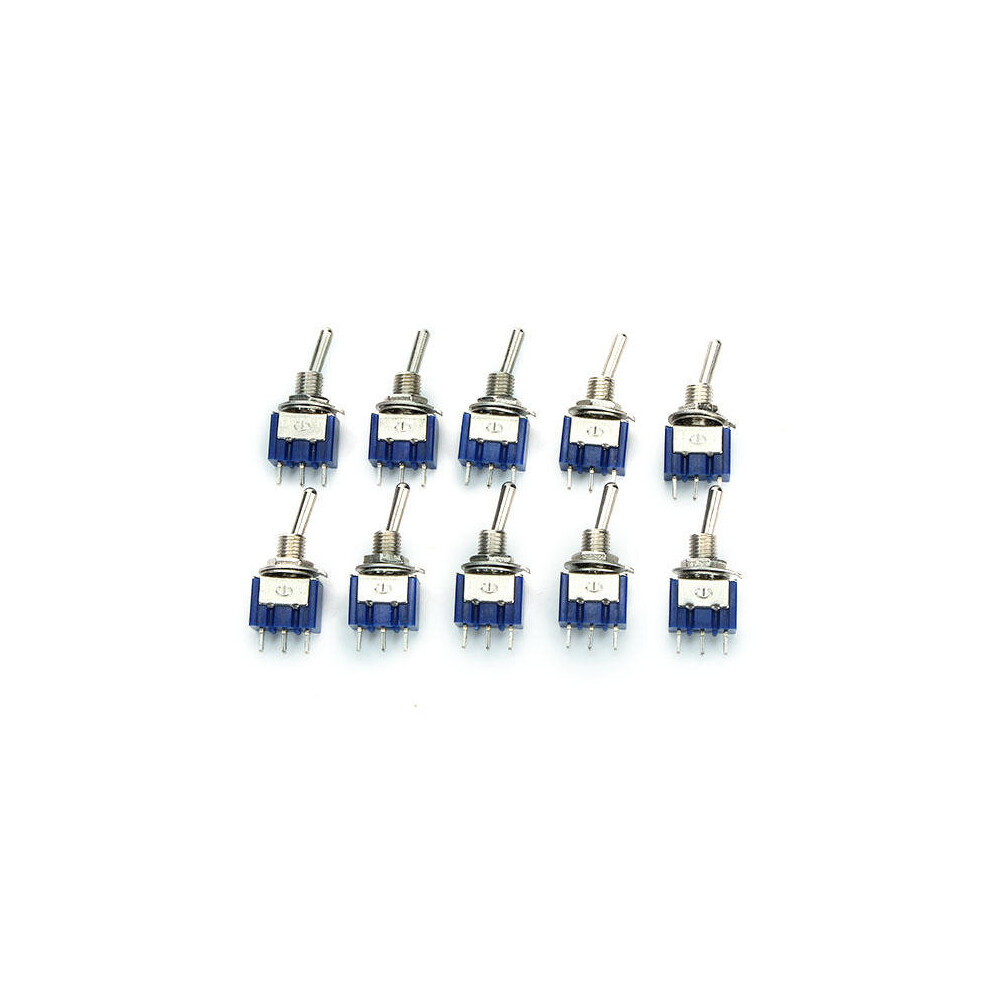 10Pcs Mts-103 Ac 125V 6A 3 Pins Toggle Rocker Switch On/Off/On Spdt 10Pcs 869692626215