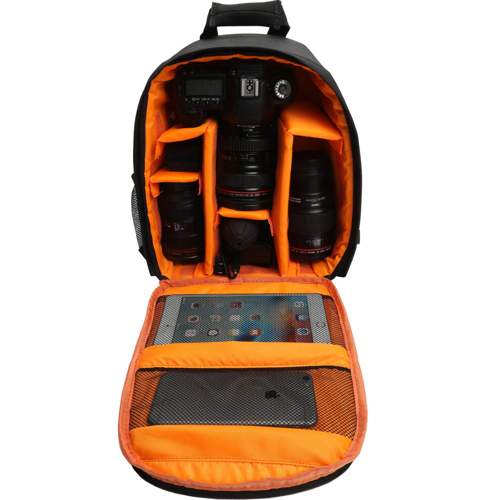 Water-Resistant Shockproof Travel Carry Camera Bag Backpack For Canon For Nikon Dslr Camera Tripod Lens Flash Orange 4151093699933