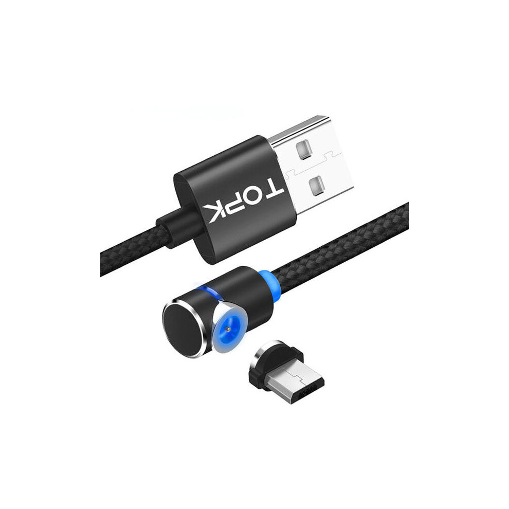 L-Line 90 Degree Angle Micro Usb Magnetic Braided Fast Charging Data Cable 1M For Phone Tablet Color Black 4191026563887