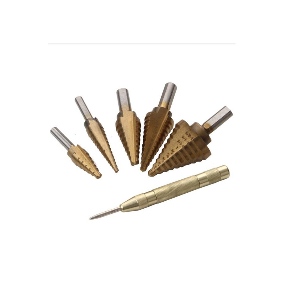 Hss Titanium Pagoda Drill Set Ladder Drill Triangular Handle Step Drill Bit 840079357281