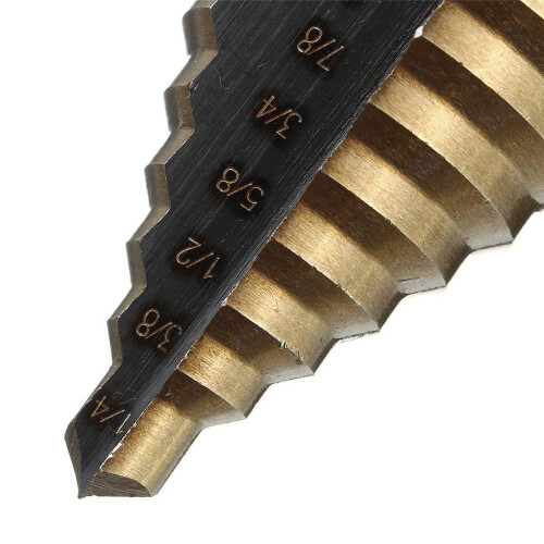 1/4 to 1-3/8 Inch HSS Cobalt Step Drill Bit Universal Shank Multiple Hole 1