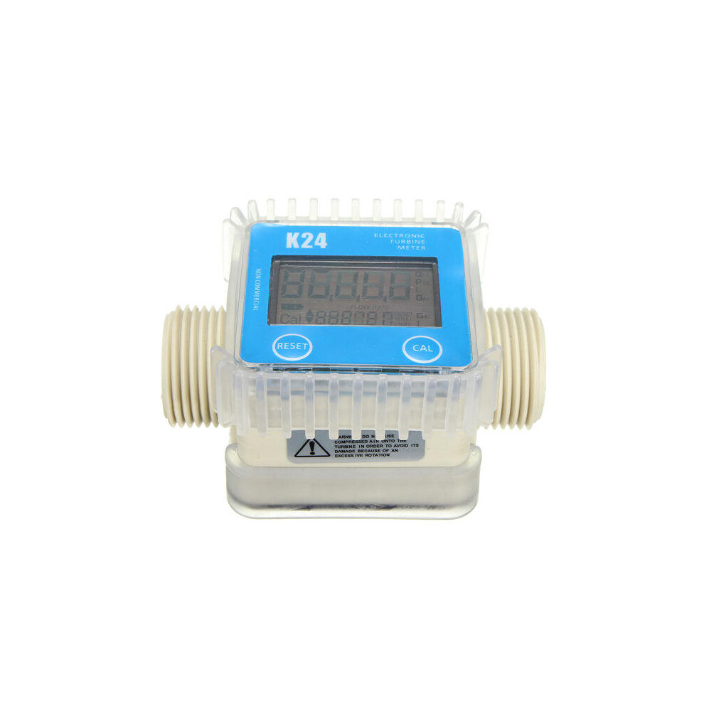 K24 Bule Turbine Digital Diesel Fuel Flow Meter For Chemicals Water 840079358257