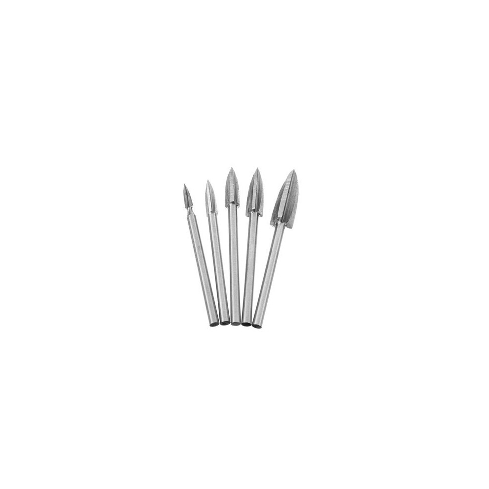 3mm Shank 5Pcs 3-8mm Milling Cutters White Steel Three Blades Wood Carving Knives