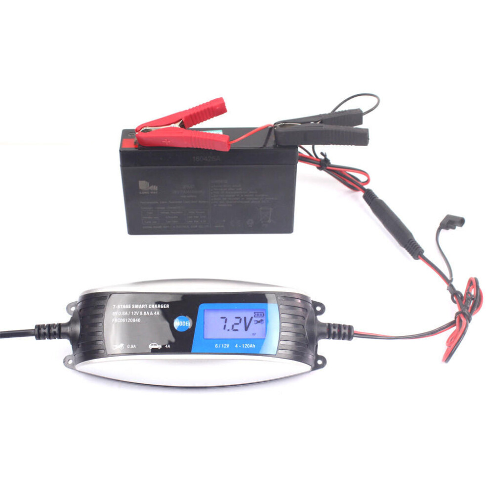 6V/12V 7-Stage Motorcycle Lcd Intelligent Car Smart Battery Charger 4191026514780