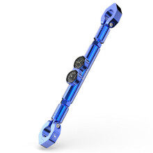 CNC Motorcycle Waterproof Noctilucent Modified Balance Bar With Clock And Thermometer BLUE COLOUR