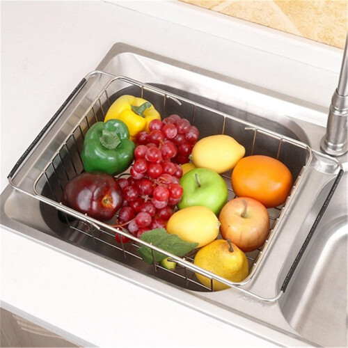 Adjustable Over Sink Dish Drying Rack Stainless Steel Kitchen Storage Organizer 1