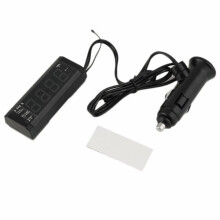 2 Pcs Digital Auto Car Thermometer Voltmeter Voltage Meter Tester Monitor LCD Display Clock