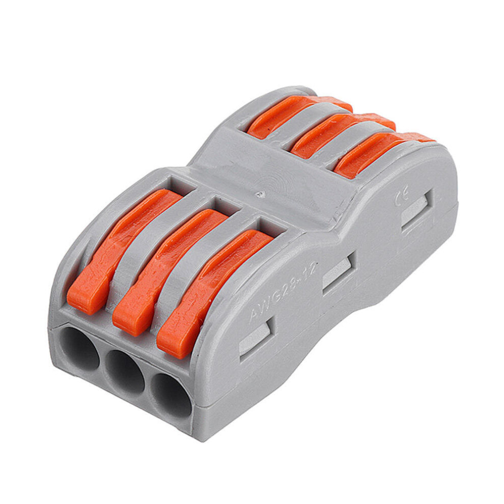 48Pcs Electrical Wiring Household 3Pin Docking Connector Electrical Connectors Wire Terminal Block Universal Electrical Wire Connector 840079085412