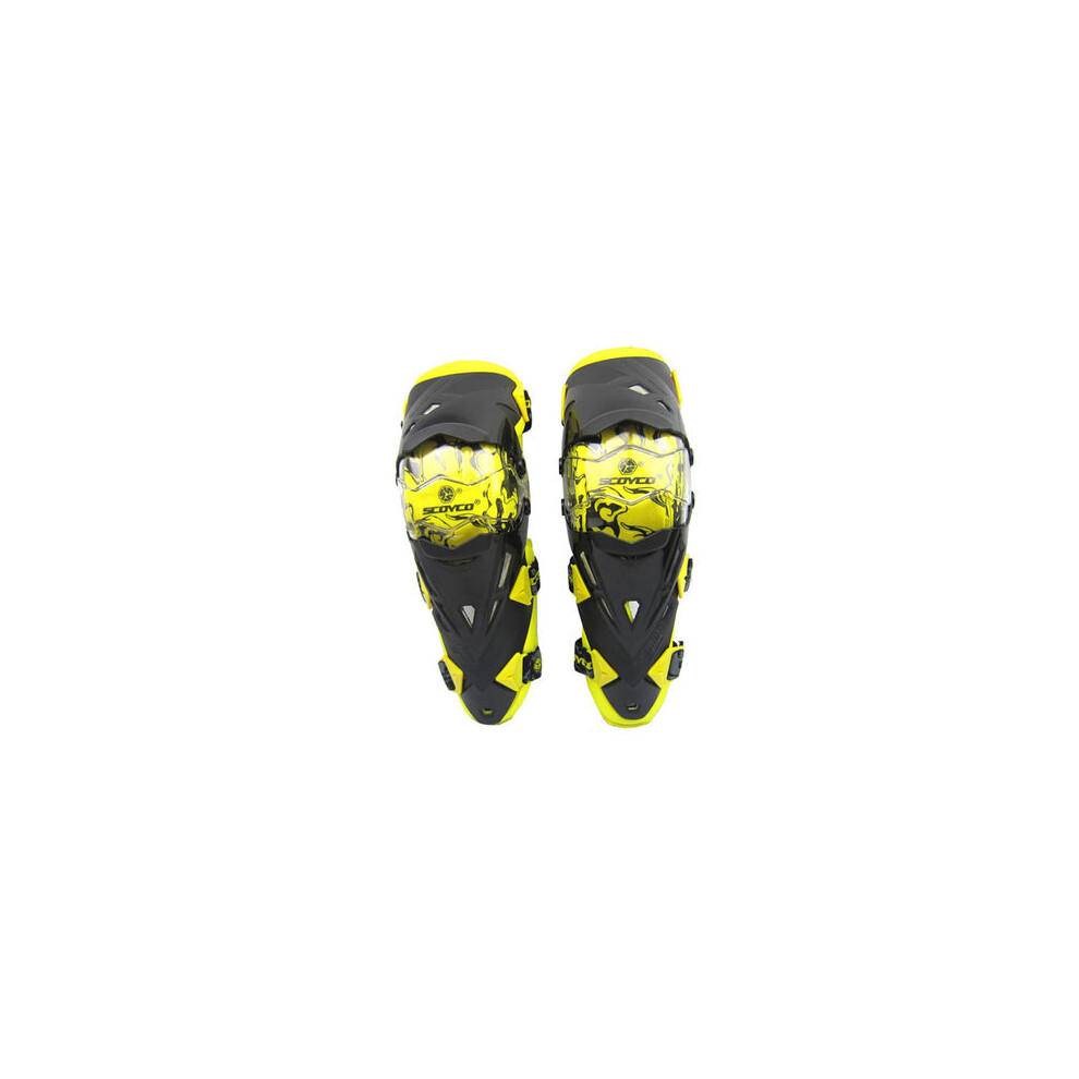 Motor Motorcycle Race Knee Elbow Protector Gear For Scoyco K12 Color Yellow 4191026506556