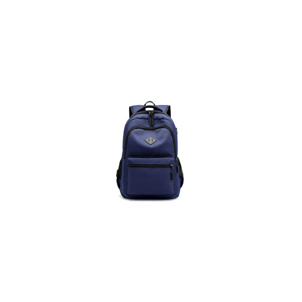 Simple Casual Backpack Usb Charging Large Capacity Laptop Bag Blue 6441594788488