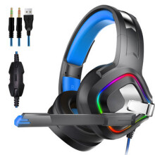 Stereo Gaming Headset Headphone 7.1 USB Noise Cancelling LED Light Earphone for PC Laptop Computer