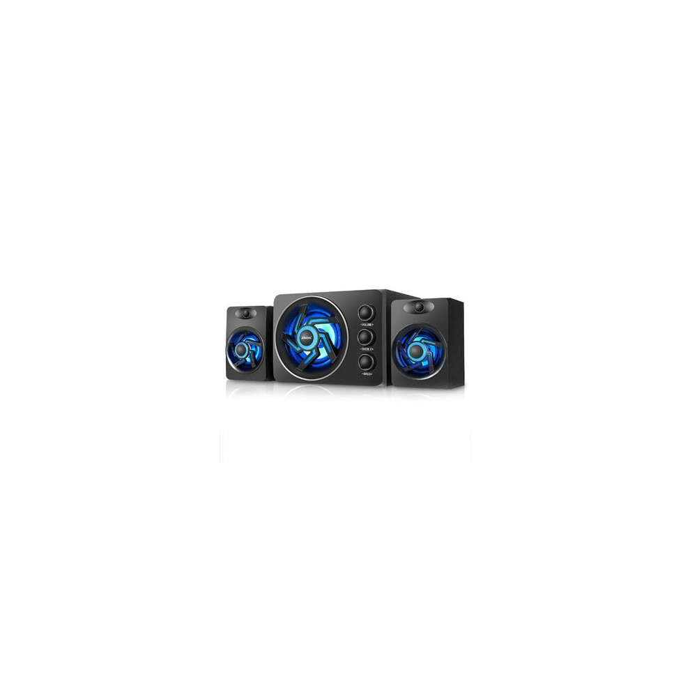 D-209 Mini Portable Bluetooth 2.1 Channel Subwoofer Colorful Lights Computer Speaker For Desktop Laptop Tv Pc Black 7082497831483