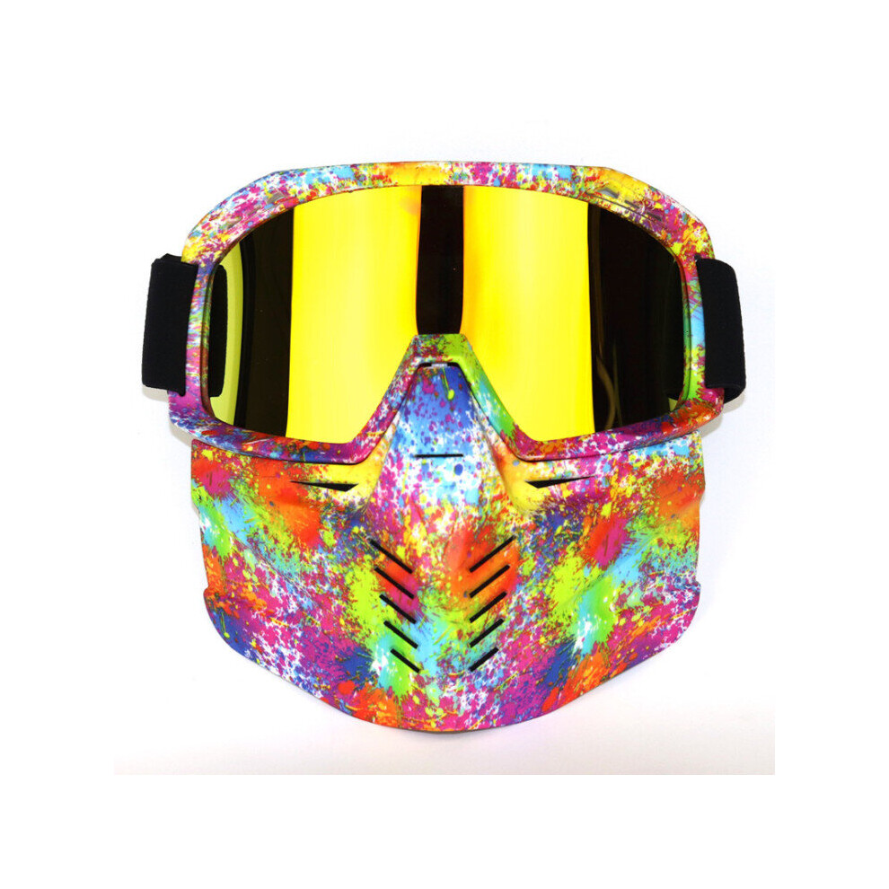 Detachable Full Face Mask Goggles Motorcycle Motocross Ski Riding Cycling Protector Outdoor 5202984943648