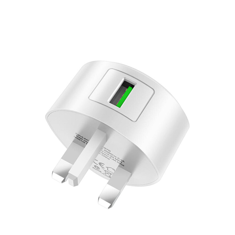 C68b Uk Plug Single Usb Port Qc3.0 Fast Charger For Tablet Smartphone 4151093655304