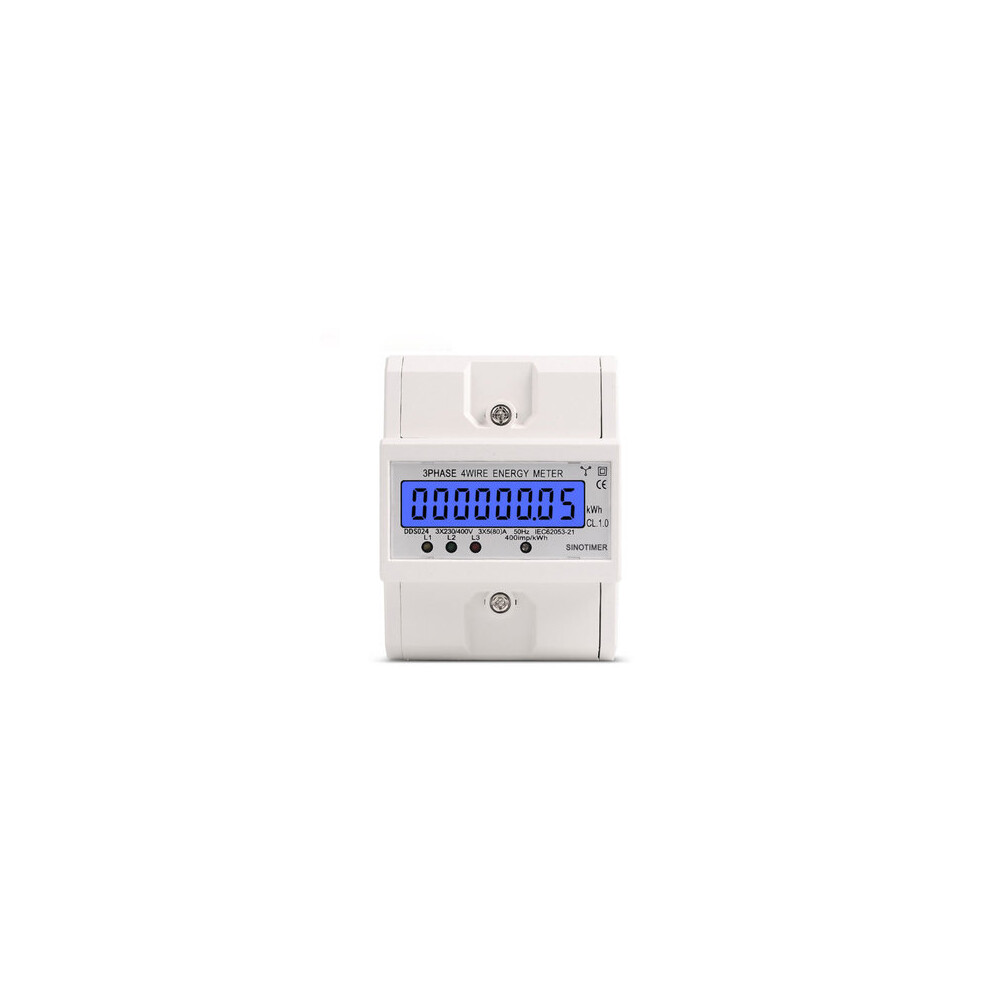 Dds024 3 Phase 4 Wire Energy Meter 380V Ac 50Hz Lcd Backlight Display Electronic Watt Power Consumption Energy Meter Wattmeter 8651936566607