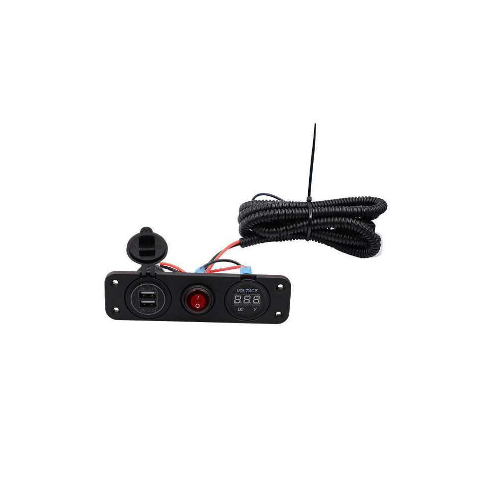 5V 4.2A Led Dual Usb Charger Volt Meterr Waterproof Switch Panel Marine Car Boat Motorcycle 840079089809