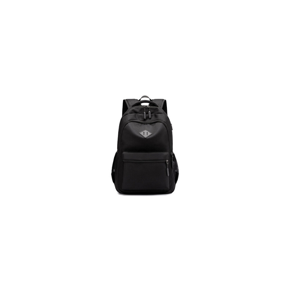 Simple Casual Backpack Usb Charging Large Capacity Laptop Bag Black 6441594788471