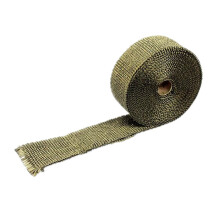 Exhaust Heat Wrap Insulation Pipe Tape Titanium Glass Fiber With 6 Stainless Ties
