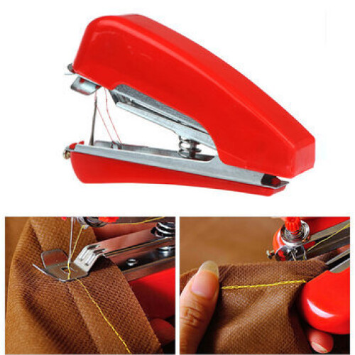 Portable Hand-Held Mini Sewing Machine Clothes Fabric Pocket For DIY Needlework Cordless 1