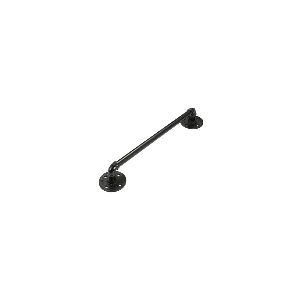 Industrial Pipe Door Handle Shelf Bracket Black Steampunk Pipe With Flange For Home Shop Bath 840079089755