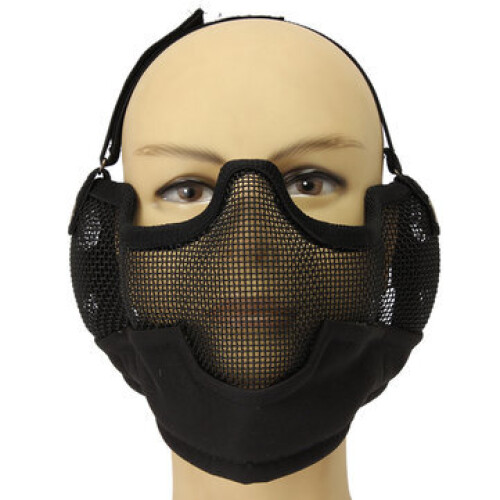 Steel Paintball Airsoft CS War Game Half Face Mesh Protection Mask 1