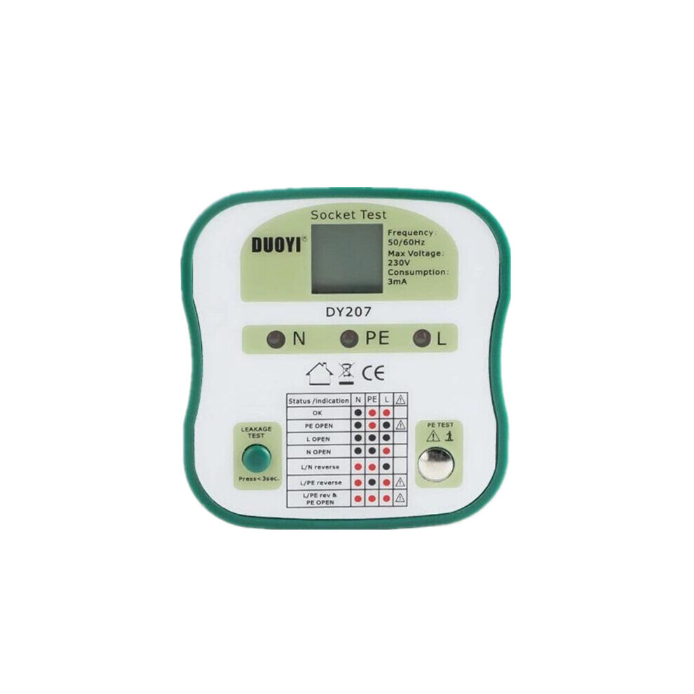 Digital Display Socket Tester Power Socket Rcd Test Detector Wall Sockets Circuit Breaker Finder Analysis Eu/Us/Uk 8651946789904