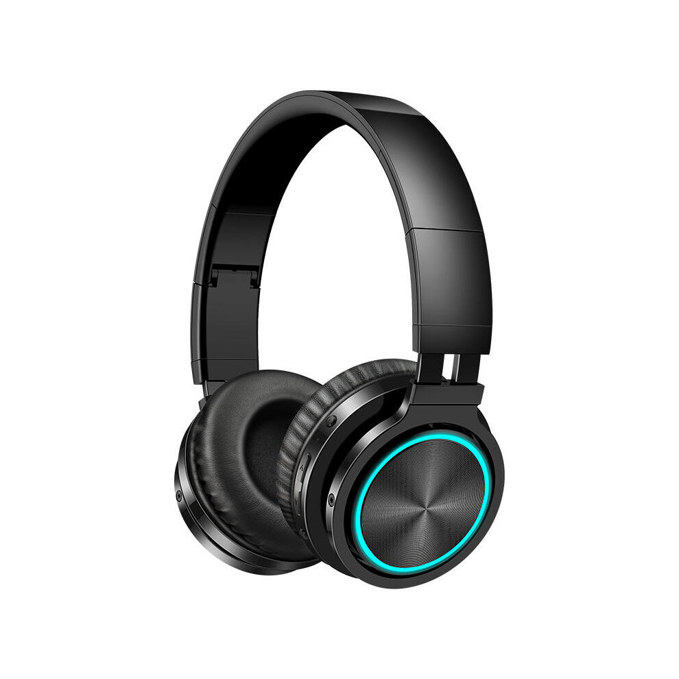 B12 Foldable Bluetooth 5.0 Headphone Rgb Light Strong Bass Volume Control Headset With Mic For Mobile Phones Color Black 4191026546514