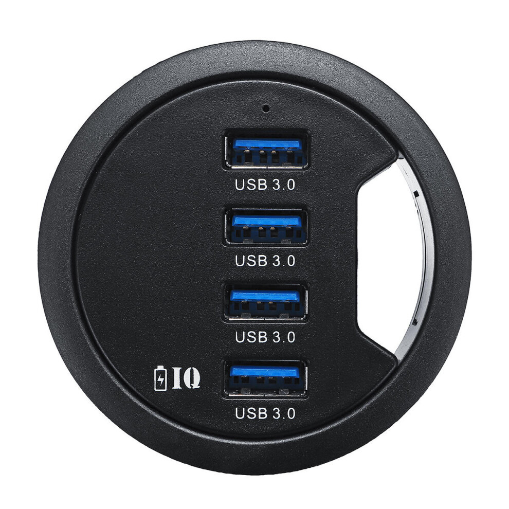 Mount In Desk Powered 4 Port Usb 3.0 Hub Charging Adapter Cable Organizer 6901722579406
