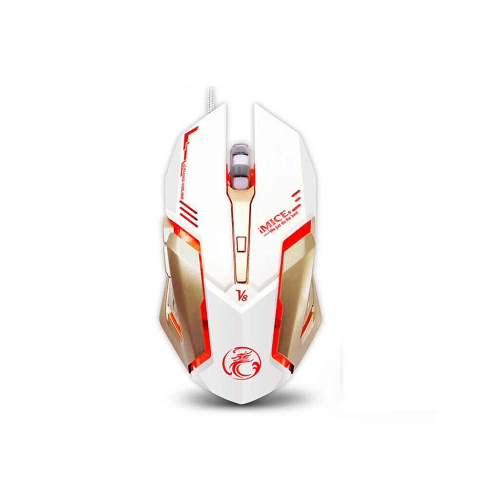 V8 Usb Wired Rgb Gaming Mouse 4000Dpi Macro Programming 6D Optical Mechannical Computer Gamer Mouse For Laptop Pc Computer 840079131997