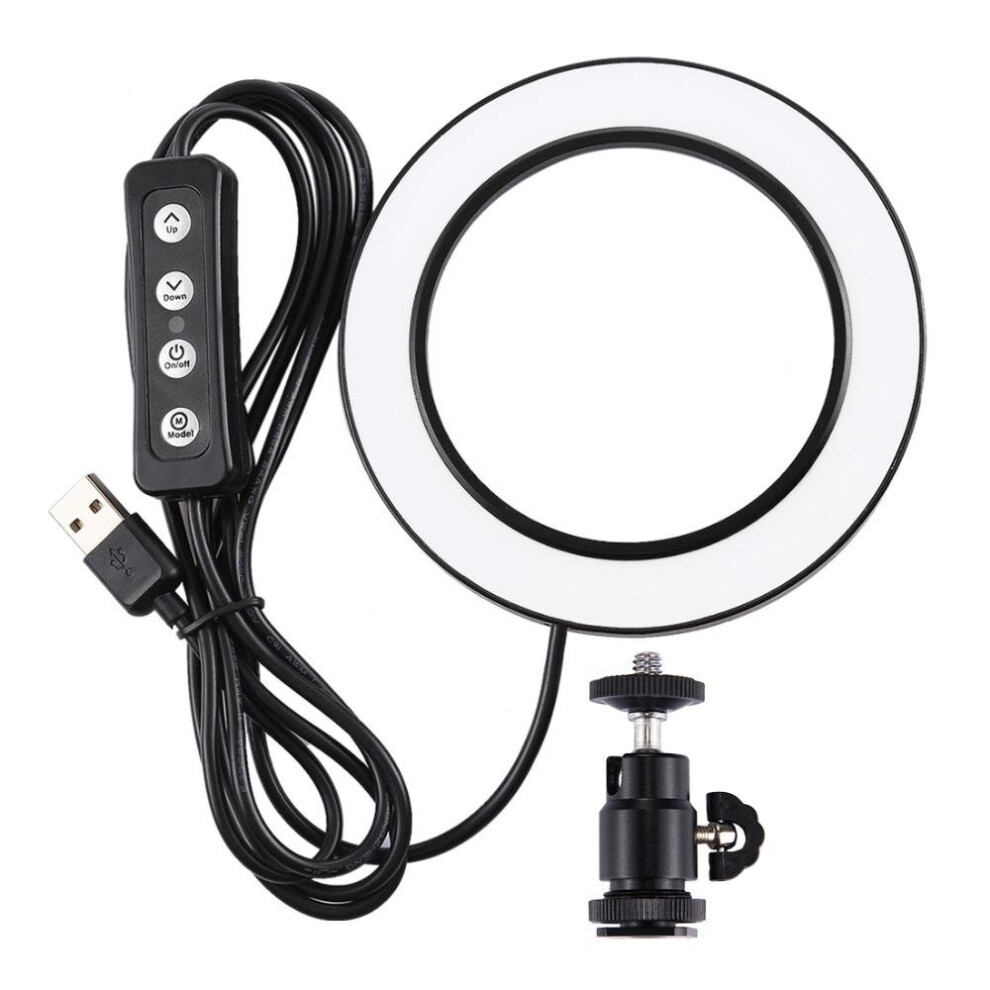 Pu377 Usb 4.6 Inch 3 Modes 3200K-5500K Dimmable Led Video Ring With Cold Shoe Tripod Ball Head For Tiktok Live Streaming Light 6441594797473