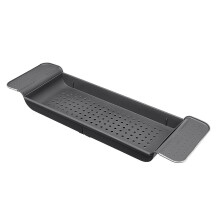 Extendable Bath Tub Drain Shelf Caddy Rack Shower Holder Rack Storage Tray Organizer BLACK COLOR
