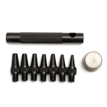 1Set 7Pcs 2-5mm Mini Removable Leather Punch Set Oval Punch Tool Eyelet Hole Interchangeable Craft DIY