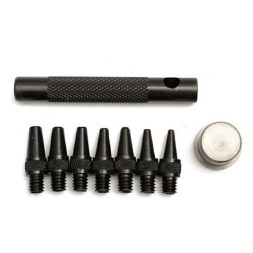 1Set 7Pcs 2-5mm Mini Removable Leather Punch Set Oval Punch Tool Eyelet Hole Interchangeable Craft DIY