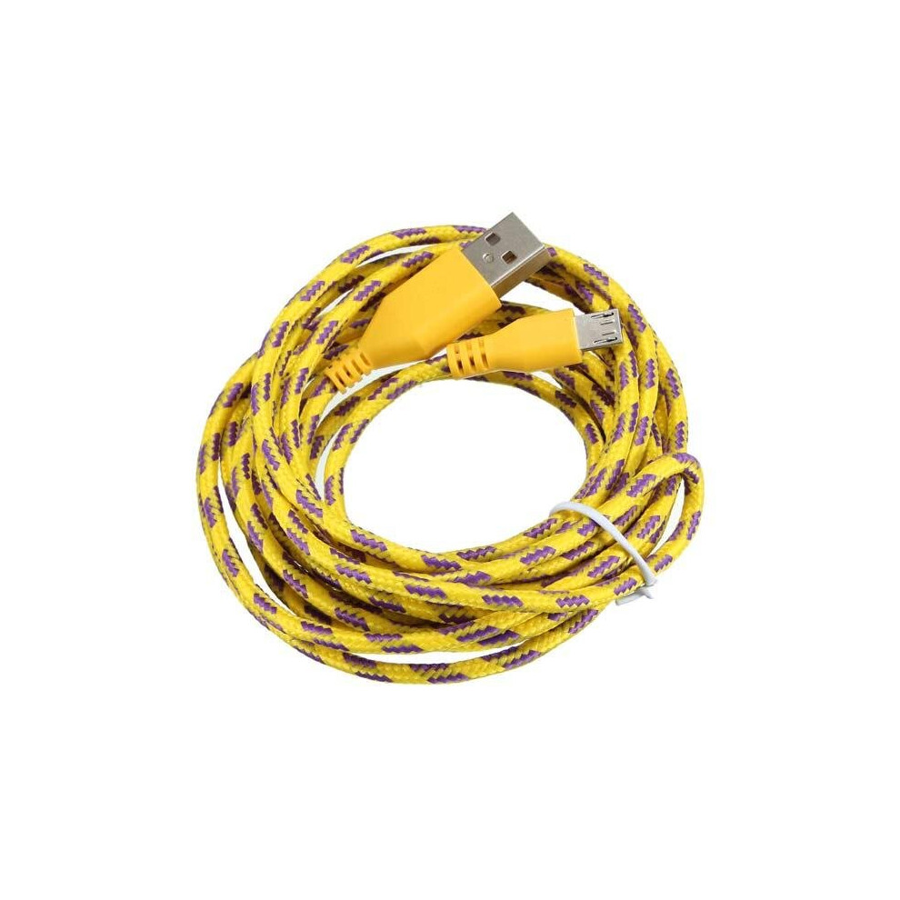 3Pcs 3M Micro Usb Strong Round Braided Data Sync Charger Cable For Tablet Cell Phone 7082497866812