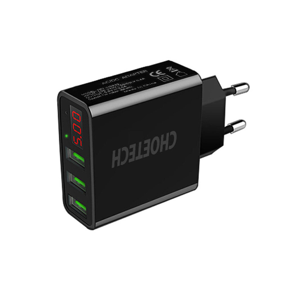 C0027 3 Usb Port Fast Charger Power Adapter With Digital Display For Smartphone Tablet 4151093651115