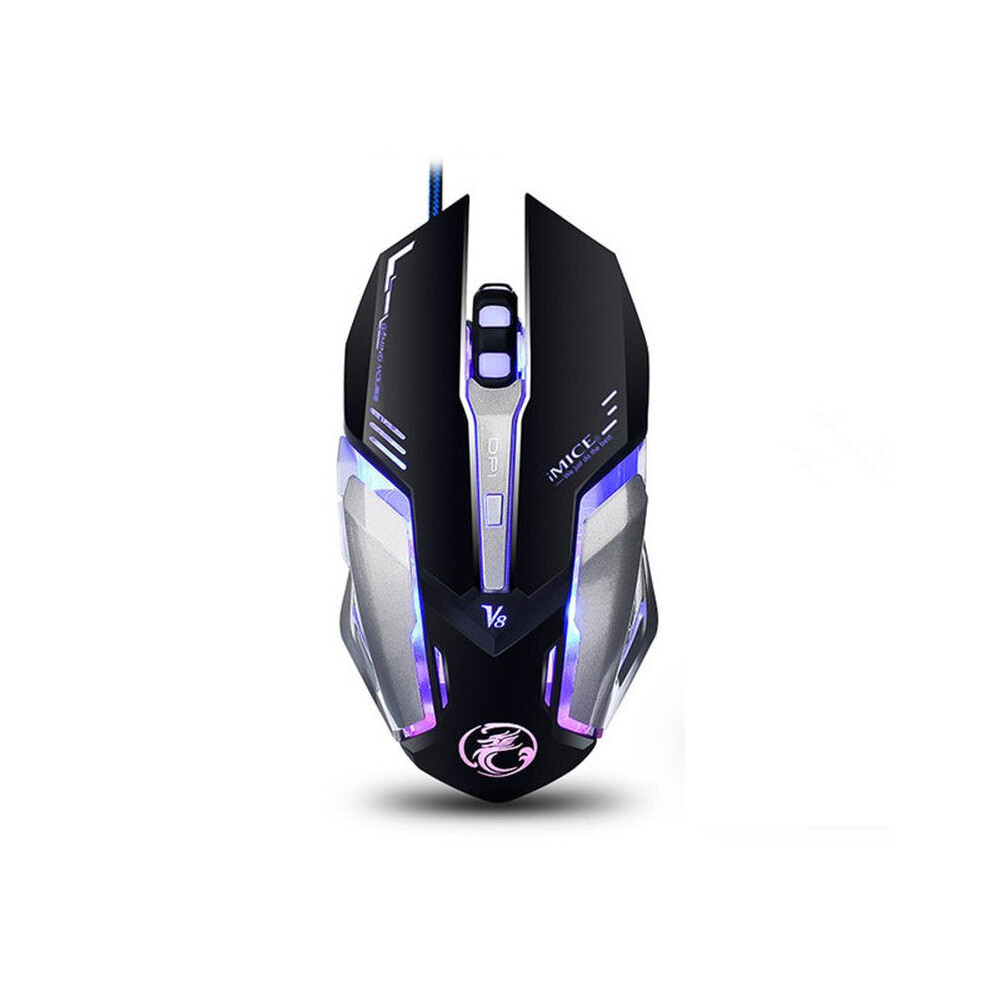 V8 Usb Wired Rgb Gaming Mouse 4000Dpi Macro Programming 6D Optical Mechannical Computer Gamer Mouse For Laptop Pc Computer 840079131980