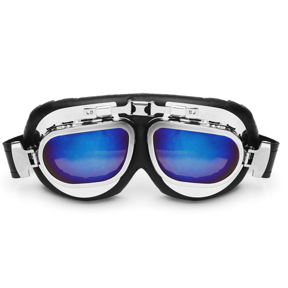 Motorcycle Goggles Vintage Motocross Classic Glasses Retro Pilot Cruiser Steampunk Atv Bike Glasses Black 5202984972686