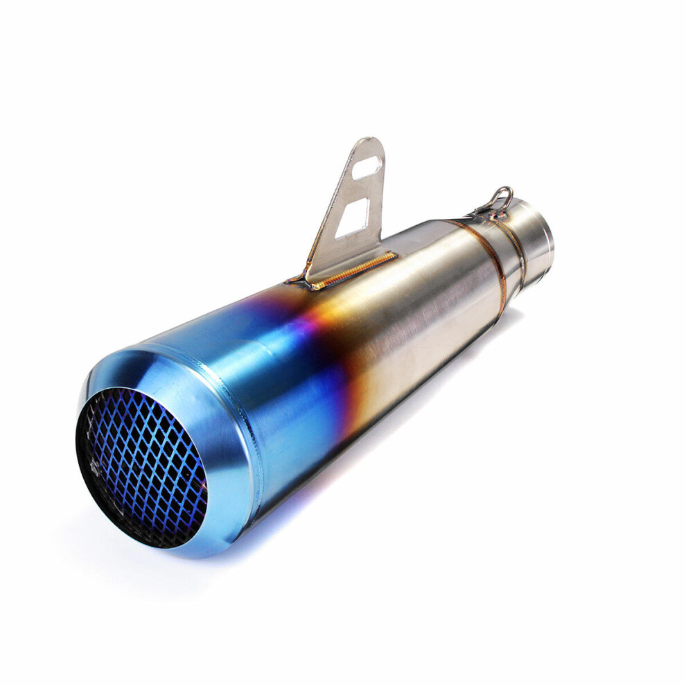 38Mm-51Mm Stainless Steel Half- Motorcycle Exhaust Muffler Pipe For Honda/Yamaha/Suzuki/Kawasaki Blue 4191026506143