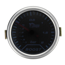Chrome Ring 52mm 2 Inch Green LED BAR Turbo Pressure Boost Gauge Smoked Dial Face Vacuum Pipe